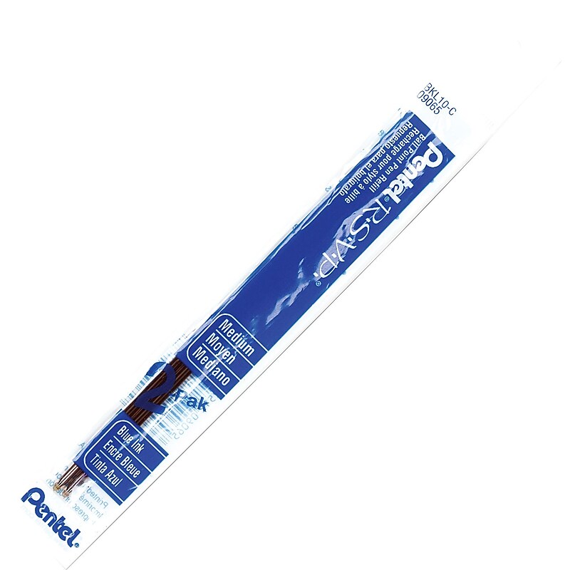 Pentel® RSVP Ballpoint Pen Refills, 1.0mm, Blue, 2 per pack (BKL10-C) image 1