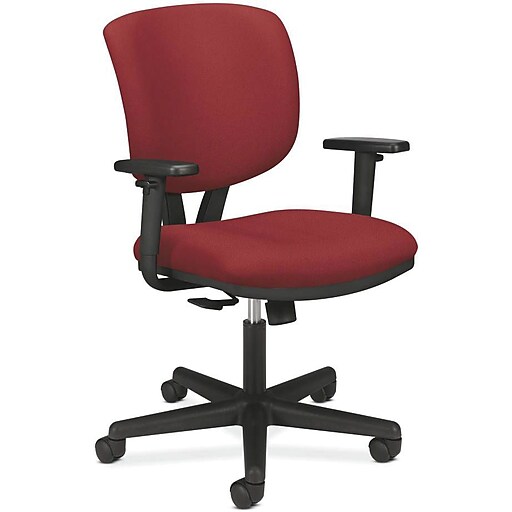 HON Volt® Center-Tilt Mid-Back Task Chair, Fabric, Crimson ...