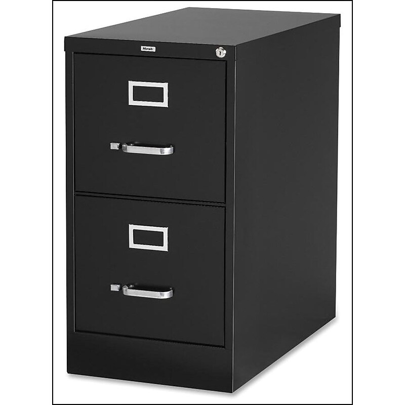 Lorell 2-Drawer Vertical File with Lock, Black, 28 3/8"H x 15"W x 26 1/2"D (LLR60194) image 1