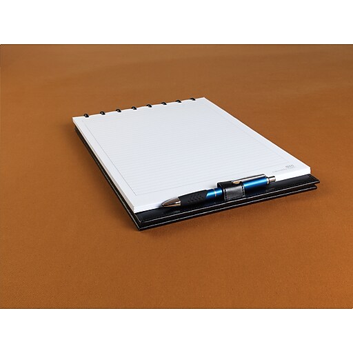 Staples® Arc Customizable Leather Notebook System, Black, Top Bound, 11