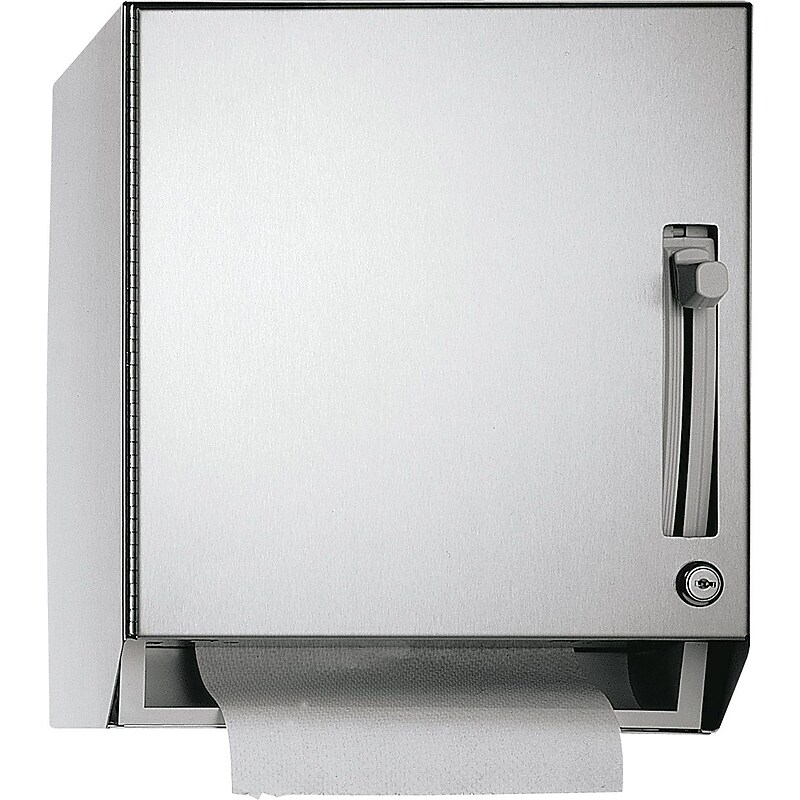 ASI® Manual Paper Towel Dispenser, Stainless Steel, 15"H x 9-1/2"W x 12-1/4"L image 1