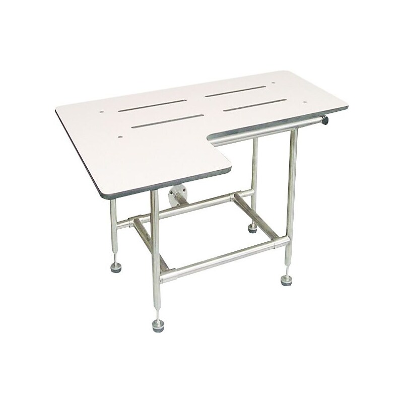 ASI® L-Shaped Phenolic Shower Seat, 4 Leg, Fold-Up, 17"H x 33-1/2"L image 1