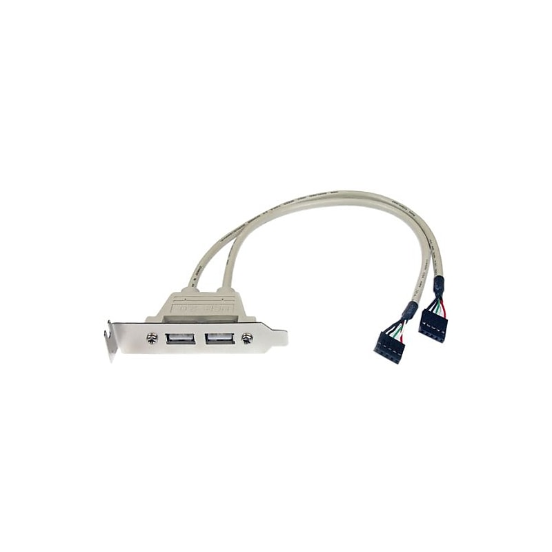 StarTech 2 Port USB A Female Low Profile Slot Plate Adapter image 1