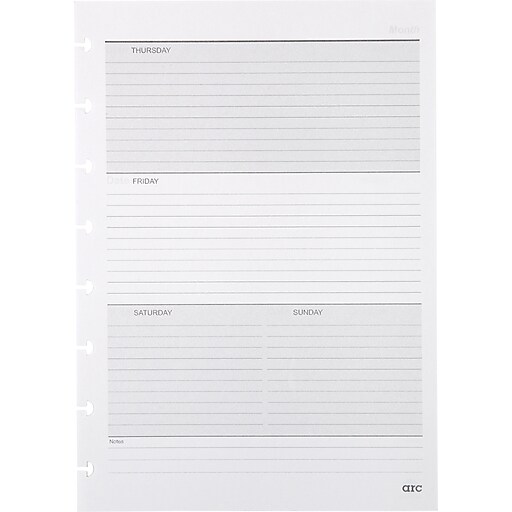 Staples® Arc System Undated Premium Refill Paper, White, 81/2" x 11