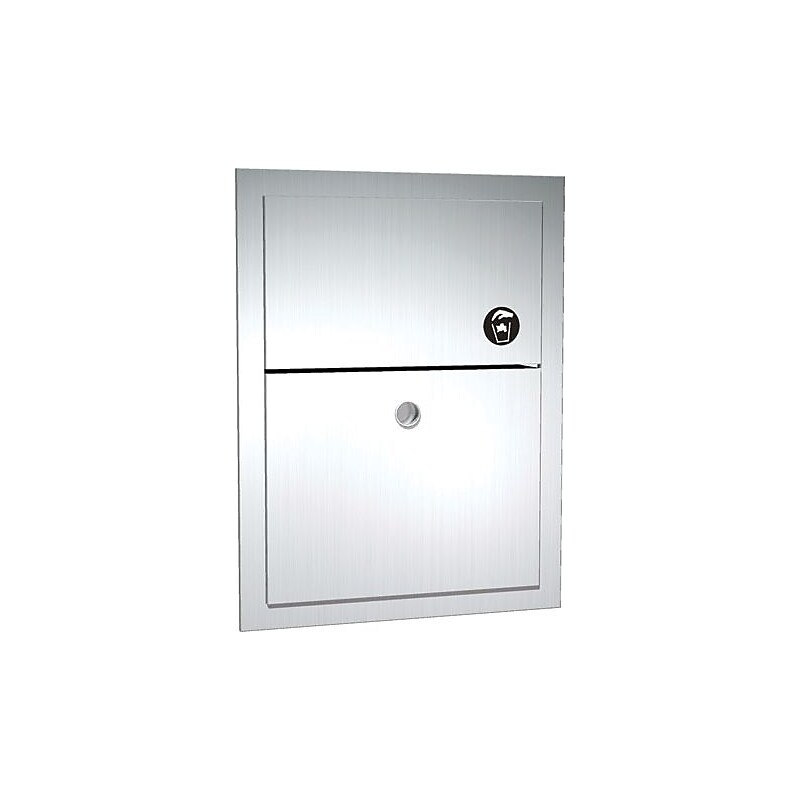 ASI® Recessed Sanitary Napkin Receptacle w/Lock, 17 1/4"H x 4 1/4"W x 13"D image 1
