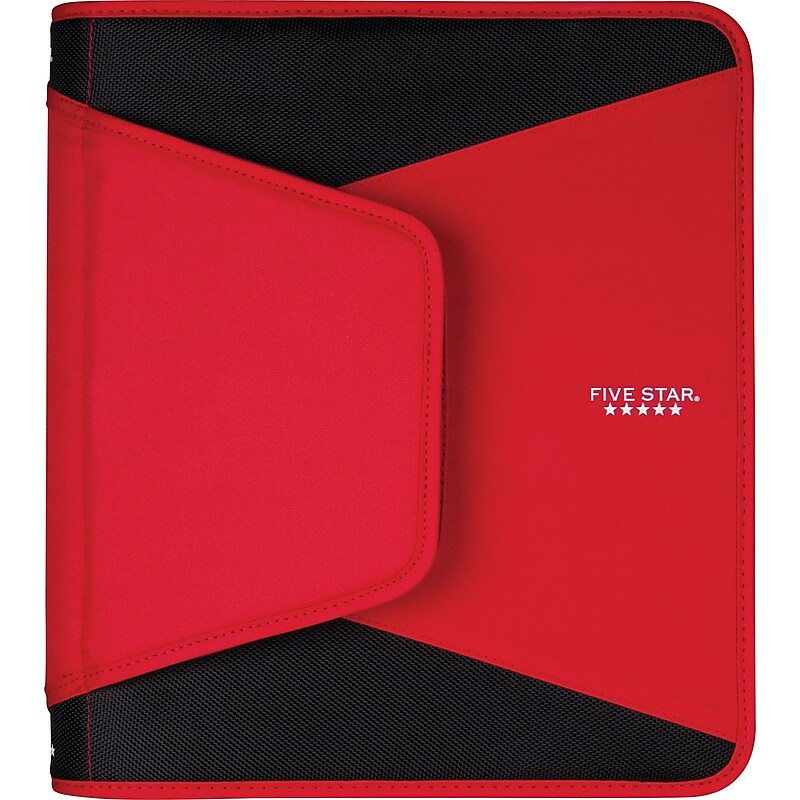 Five Star Tech 1 1/2" 3-Ring Zipper Binders, Red (72206) image 1