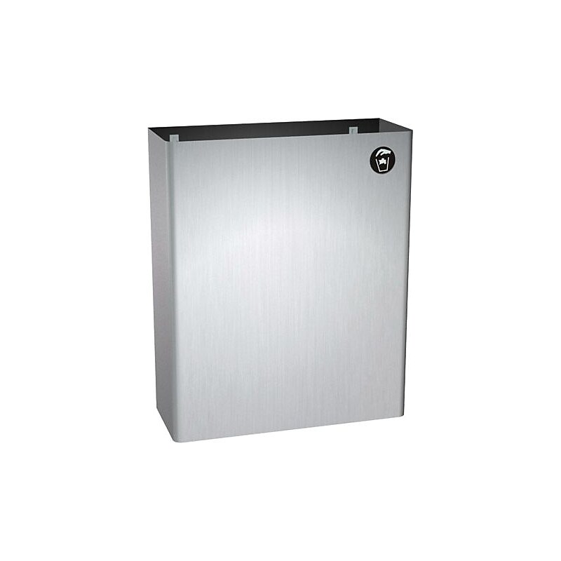 ASI® Waste Receptacle, Stainless Steel, 17"H x 6 1/2"W x 14"D image 1