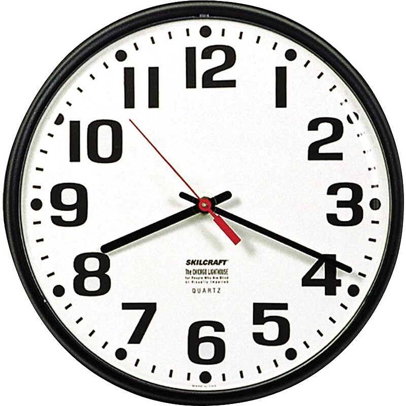 AbilityOne 9.2" Quartz Wall Clock, Battery Operated (NSN3897958) image 1
