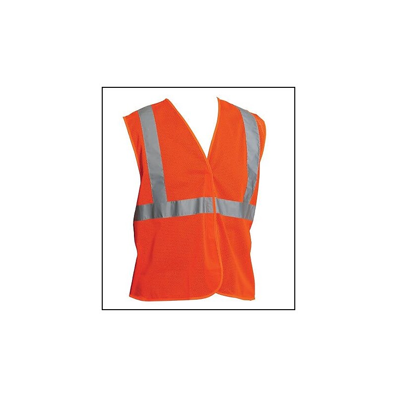Protective Industrial Products High Visibility Sleeveless Safety Vest, ANSI Class R2, Orange, Medium (302-MVGOR-M) image 1