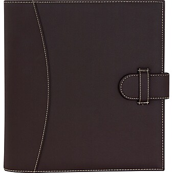 It's Academic Executive Faux Leather 1" D-Ring Binder/Organizer, Brown (92876)