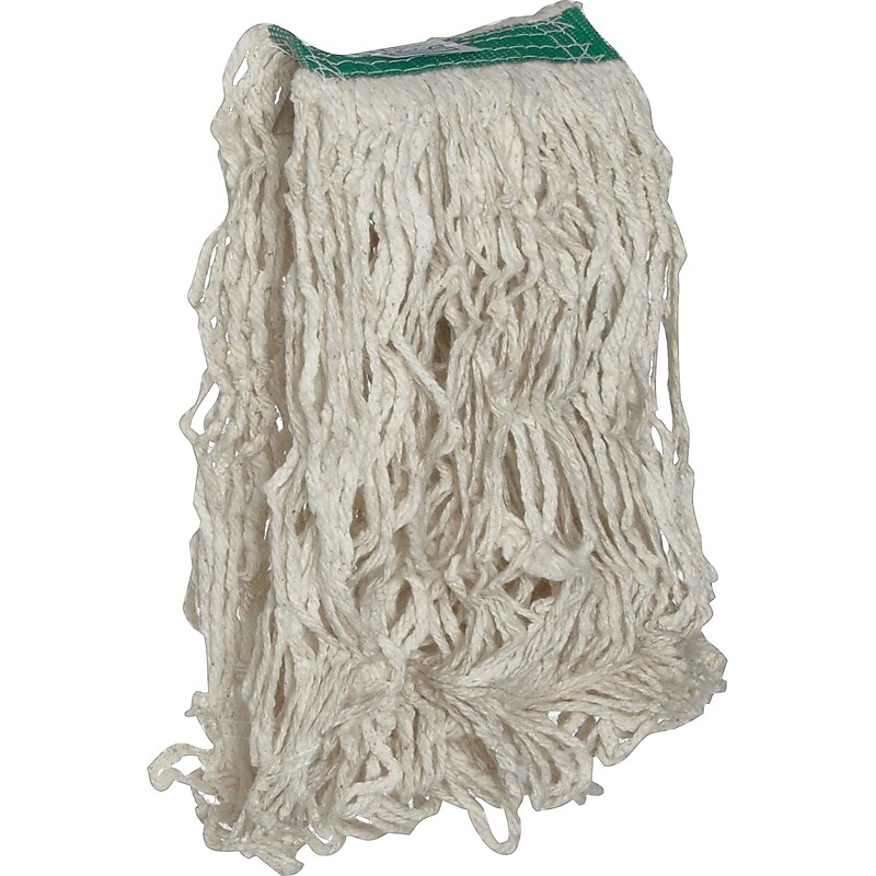 Rubbermaid Commercial Products Super Stitch 20 oz. Cotton Wet Mop, 1" Headband, White, 6/Carton (FGD11206WH00) image 1