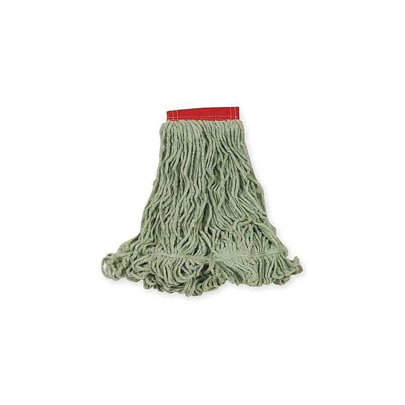 Rubbermaid Commercial Products Super Stitch 24 oz. Blend Wet Mop, 5" Headband, Green, 6/Carton (FGD25306GR00) image 1