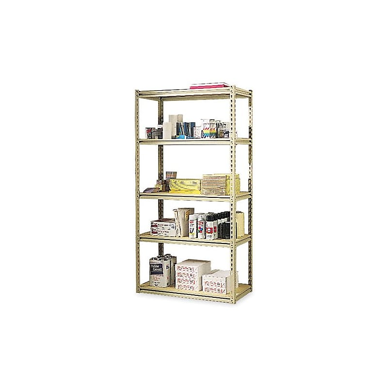 Tennsco Commercial Shelving Unit, Supports 1,000 lbs. per Shelf, Sand, 72"H x 36"W x 18 1/2"D image 1