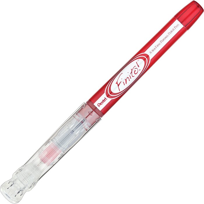 Pentel® Finito! X-tra Porous Point Pen, Fine Point, Red Ink