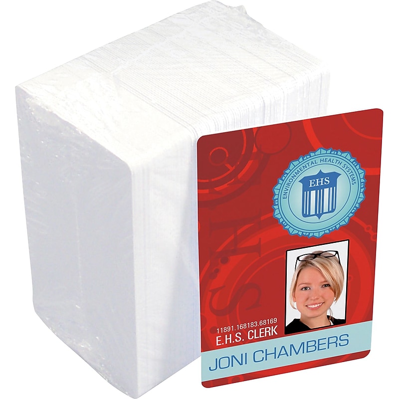 IDville Plastic ID Card with Magnetic Strip, White, 100/Pack (134648431) image 1