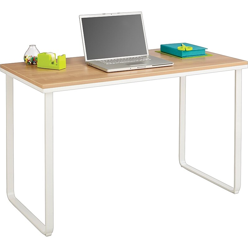 Safco® 47" Steel Table Desk, Beech/White ( 1943BHWH) image 1