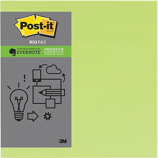 Post It Big Pad 11 X 11 Limeade Evernote Collection Each Bp11l Ev