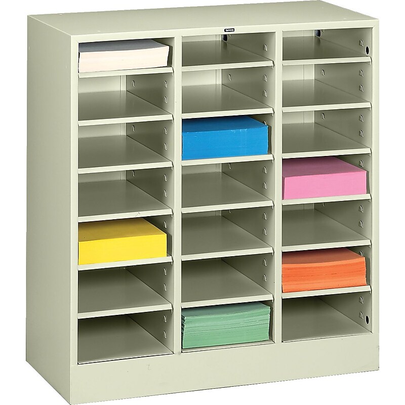 Tennsco 21-Compartment Literature Organizers, 30.6", Putty (TNN-5075PY) image 1