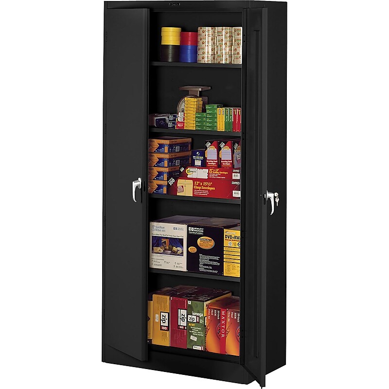 Tennsco Deluxe Storage Cabinet, 5-Shelf, Black, 78"H x 36"W x 18"D image 1