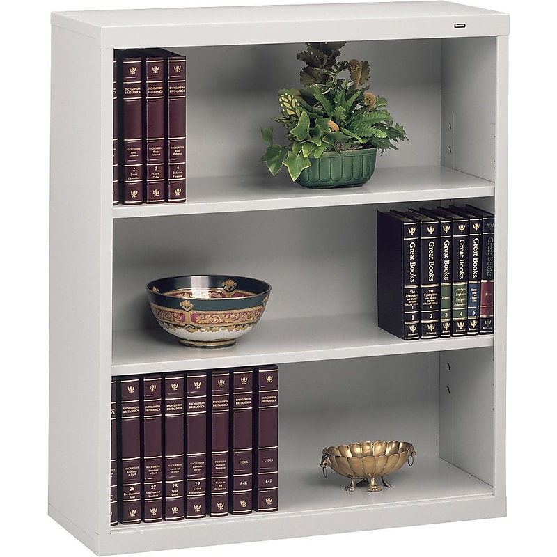 Tennsco 40"H 3-Shelf Welded Bookcase, Light Grey (TNN-B42LGY) image 1