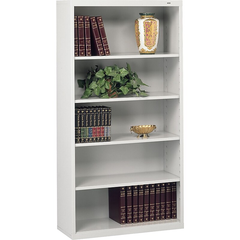 Tennsco 66"H 5-Shelf Welded Bookcase, Light Grey (TNN-B66LGY) image 1