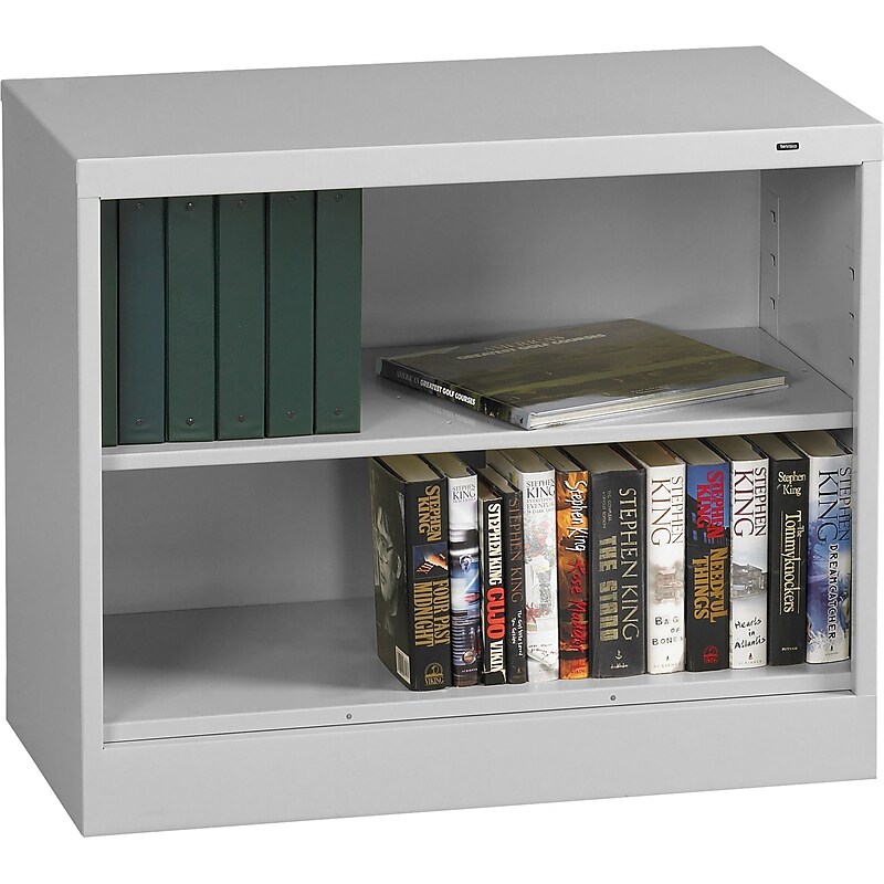 Tennsco 30"H 2-Shelf Welded Bookcase, Light Grey (TNN-BC1830LGY) image 1