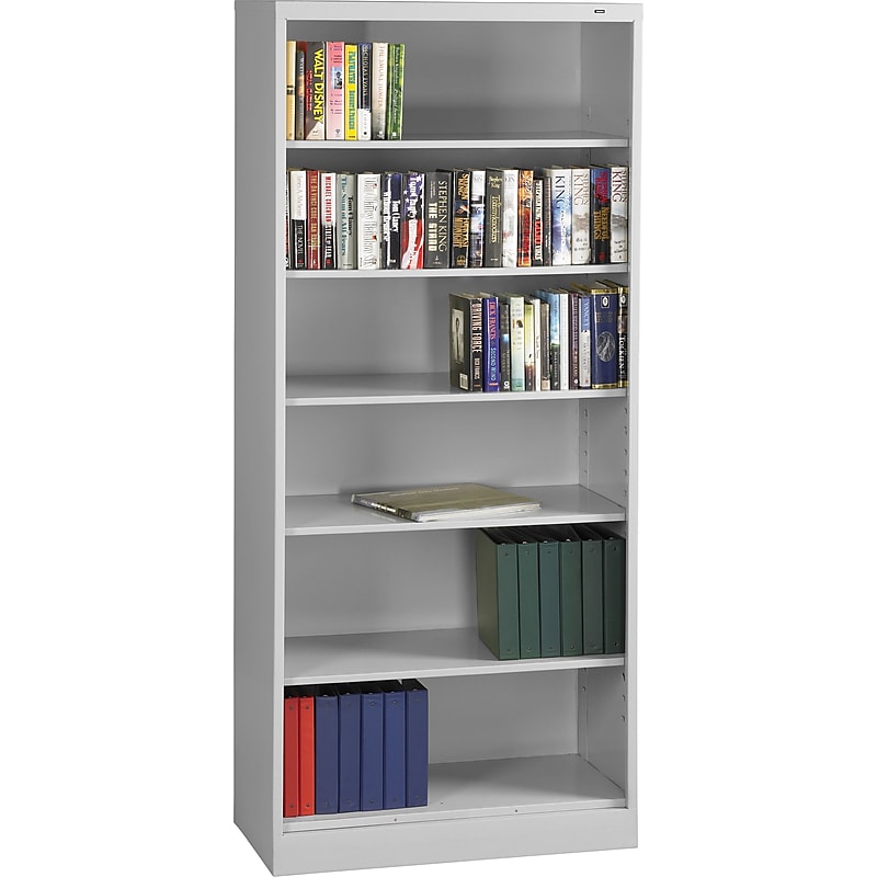 Tennsco 84"H 6-Shelf Welded Bookcase, Light Grey (TNN-BC1884LGY) image 1