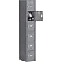 Tennsco Six Tier Box Locker without Legs, Single Unit, 6 Lockers, Medium Grey, 72"H x 12"W x 12"D~#|#~s0783174_sc7