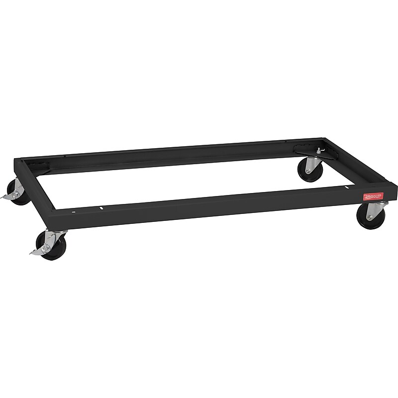 Tennsco Caster Kit for 24" Deep Cabinets, Black, 6 11/16"H x 36"W x 24"D image 1