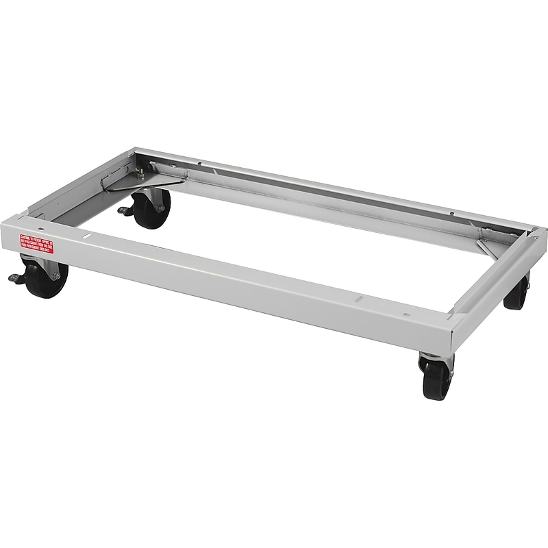 Tennsco Caster Kit for 18" Deep Cabinets, Light Grey, 6 11/16"H x 36"W x 18"D image 1