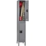 Tennsco Double Tier Locker with Legs, Single Unit, 2 Lockers, Medium Grey, 78"H x 12"W x 12"D~#|#~s0783190_sc7