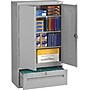 Tennsco Storage Cabinet with Lateral Drawer, 4-Shelf, 1-Drawer, Light Grey, 66"H x 36"W x 18"D~#|#~s0783200_sc7