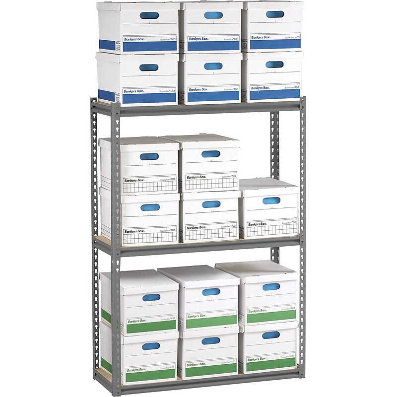Tennsco Z-Line Record Archive Shelving Unit, Supports 6,000 lb., 69"W, Medium Grey (TNN-ZA691560-3D) image 1