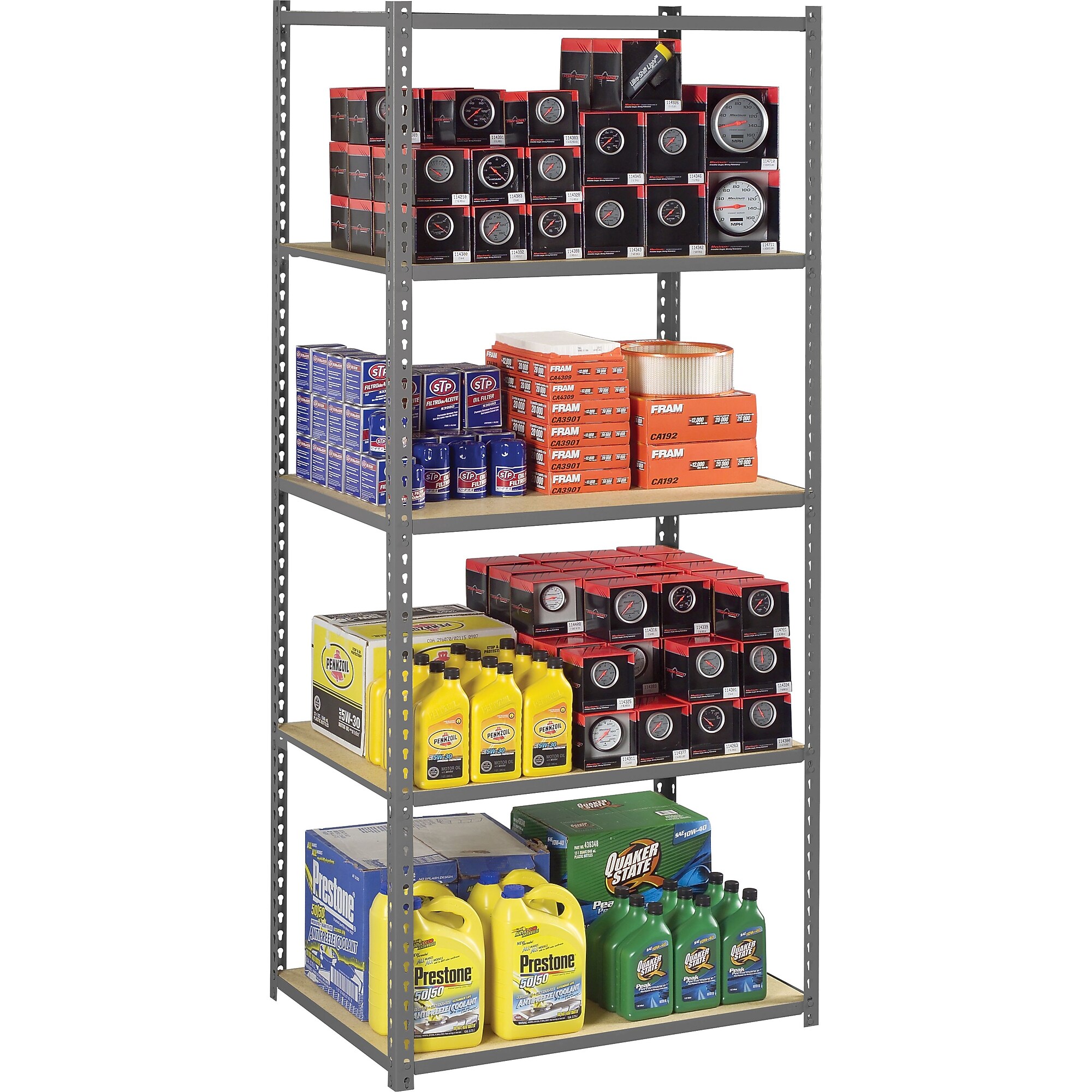 Tennsco Z-Line Low Profile Shelving Starter Unit, Supports 2,500 lb., 48″W, Medium Grey (TNNZD7-4812S-5D) Sansujyuku sansujyuku.com