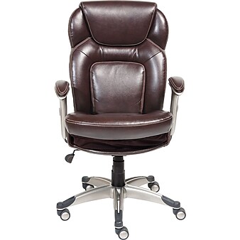 Serta Back in Motion Bonded Leather Executive Office Chair, Frye Chocolate (44187)