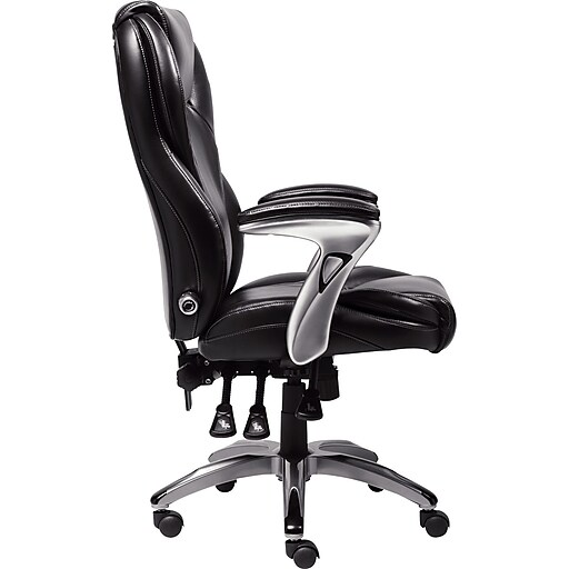 Serta Ergo Leather Computer and Desk Office Chair, Fixed Arms, Black (43676) | Staples