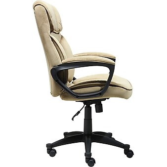 Serta Executive Office Chair, Microfiber, Light Beige, Seat Size: 20.75''W x 19.5"D, Back Size: 20.25"W x 26.50"H (CHR200002)