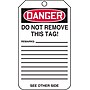 Accuform 5 3/4" x 3 1/4" Cardstock Blank Front Safety Tags "DANGER..", Red/Black On White, 25/Pack (MDT185CTP)~#|#~s0784039_sc7