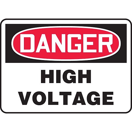 Accuform Signs® 10" x 14" Plastic Electrical Sign "DANGER HIGH VOLTAGE