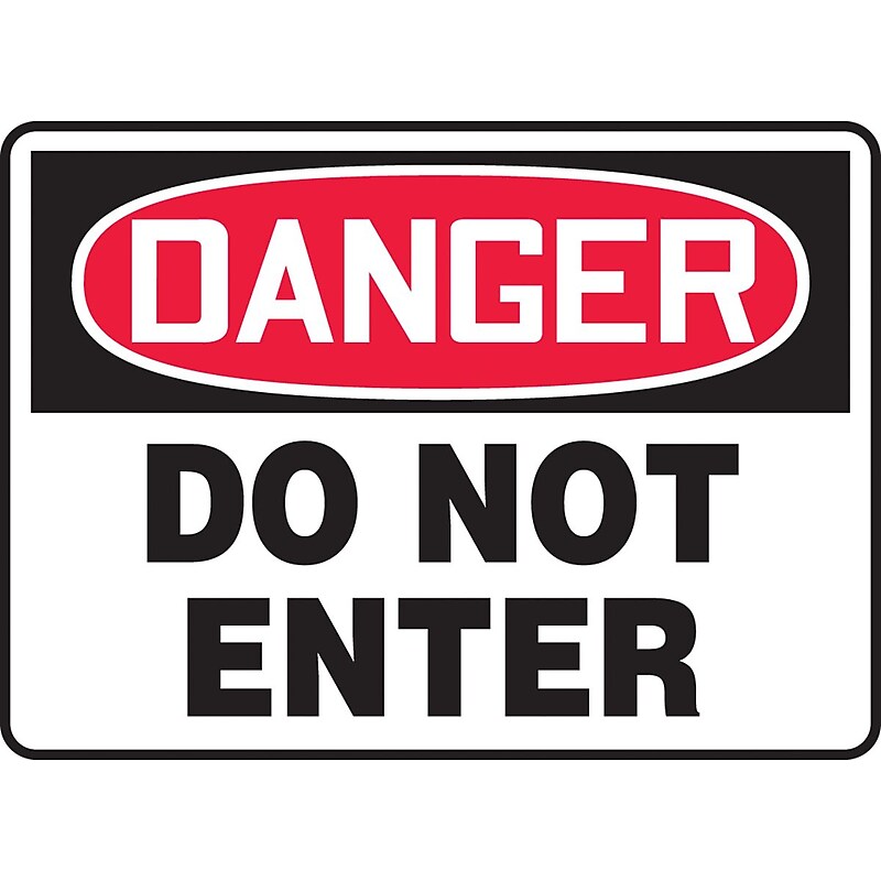 Accuform 7" x 10" Aluminum Safety Sign "DANGER DO NOT ENTER", Red/Black On White (MADM138VA) image 1