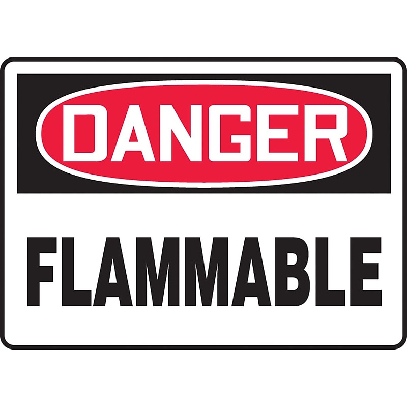 Accuform 10" x 14" Plastic Safety Sign "DANGER FLAMMABLE", Red/Black On White (MCHL231VP) image 1