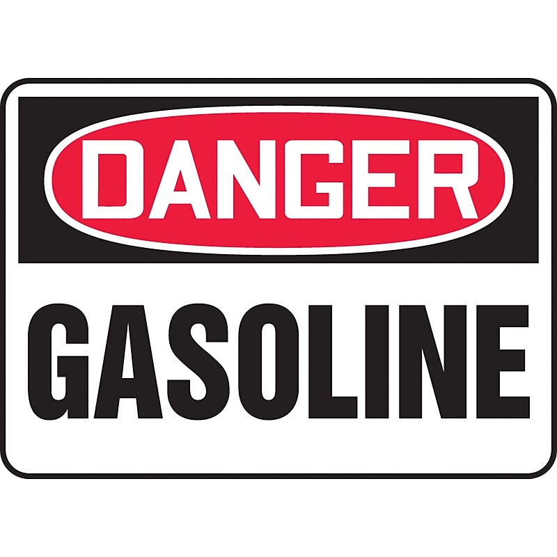 Accuform 7" x 10" Aluminum Safety Sign "DANGER GASOLINE", Red/Black On White (MCHL241VA) image 1