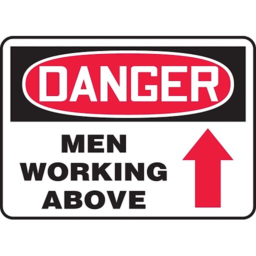 Accuform Signs® 7" x 10" Aluminum Safety Sign "DANGER MEN WORKING ABOV