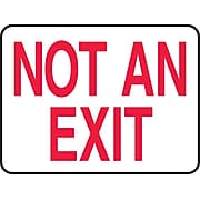 Accuform Signs® 7" x 10" Adhesive Vinyl Safety Sign "NOT AN EXIT", Red On White