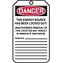 Accuform 5 3/4" x 3 1/4" RP-Plastic Lockout Tag "DANGER..DO NOT REMOVE", Red/Black On White, 25/Pack (MLT418PTP)~#|#~s0784691_sc7