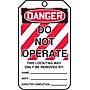 Accuform 5 3/4" x 3 1/4" PF-Cardstock Lockout Tag "DANGER..OPERATE", Red/Black On White, 25/Pack (MLT400CTP)~#|#~s0784692_sc7