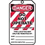 Accuform 5 3/4" x 3 1/4" PF-Cardstock Lockout Tag "DANGER..LOCKED OUT", Red/Black On White, 25/Pack (MLT405CTP)~#|#~s0784694_sc7