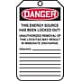 Accuform 5 3/4" x 3 1/4" PF-Cardstock Lockout Tag "DANGER..NOT OPERATE", Red/Black On White, 25/Pack (MLT407CTP)~#|#~s0784697_sc7