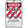 Accuform 5 3/4" x 3 1/4" PF-Cardstock Lockout Tag "DANGER..NOT OPERATE", Red/Black On White, 25/Pack (MLT407CTP)~#|#~s0784698_sc7