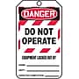 Accuform 5 3/4" x 3 1/4" PF-Cardstock Lockout Tag "DANGER..LOCKED OUT BY", Red/Black On White, 25/Pack (MLT409CTP)~#|#~s0784700_sc7